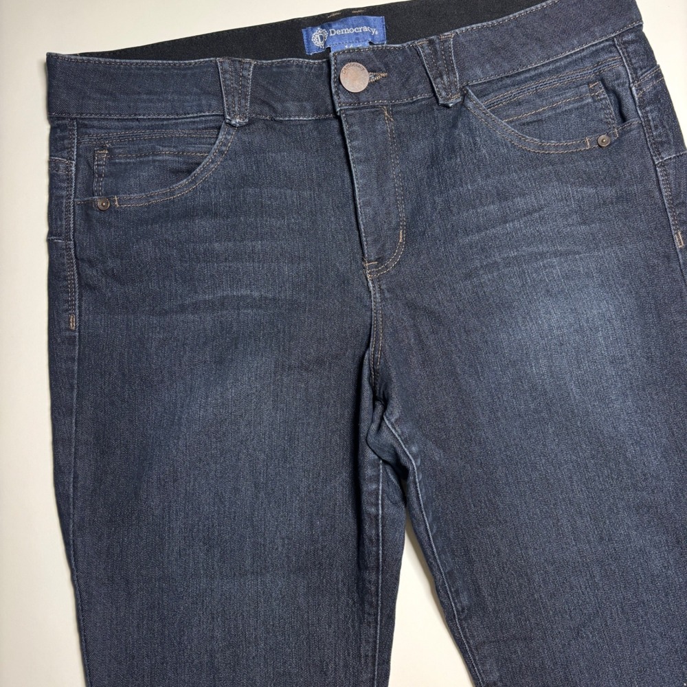 Democracy Ab solution Denim Blue Jeans Women's 14 Dark Wash Stretch